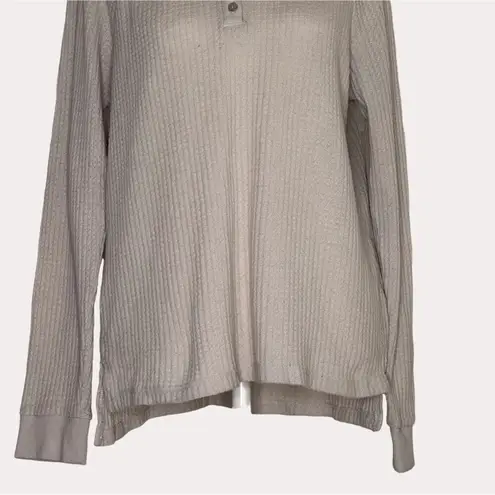 Z Supply  Waffle Henley Knit Top Blouse Beige S