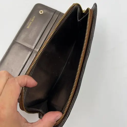 Henri Bendel Patchwork Snake Embossed Leather Wallet Clutch