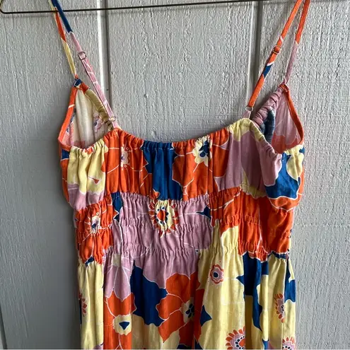 Rails Linen Midi Spaghetti Strap Octavia Dress Flower Power Floral Print S