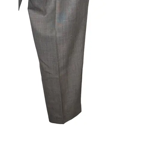 Escada Women's Dress Pants Check Wool Trousers Relaxed Flat front Grey Sz. 44 Gray Size undefined