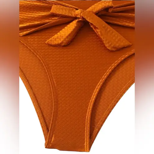 NWT AD European and American Split Bikini Sexy Soft Bikini Swimwear Rust L Orange Size L
