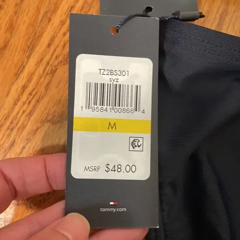 Tommy Hilfiger  Bandeau Top Classic Bikini Bottom Swimsuit Navy size‎ M NWT