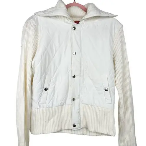 JJ basics Y2K Sweater Quilted Jacket White