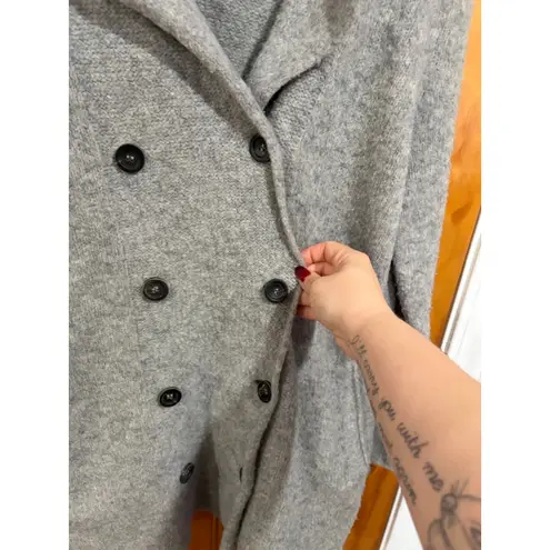 Soyer Gray Merino Wool Blend Double Breasted Cardigan Coat Sweater Size M Size M - Image 5