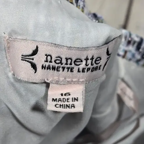 Nanette Nanette Lepore Metallic Boucle Mini Sheath Dress Ice Denim Multi 16 NWT Blue