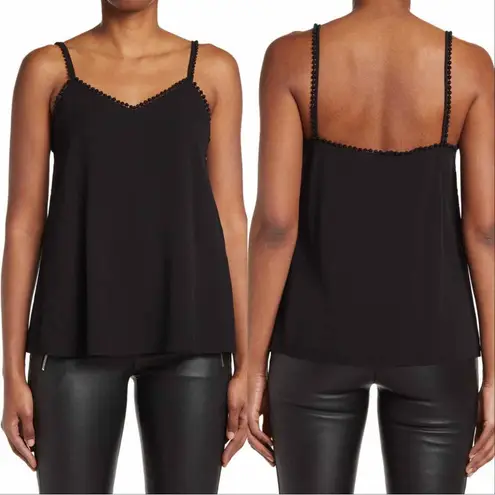 Alexander McQueen Lace Trim Silk Camisole in Black, Size 38, NWT