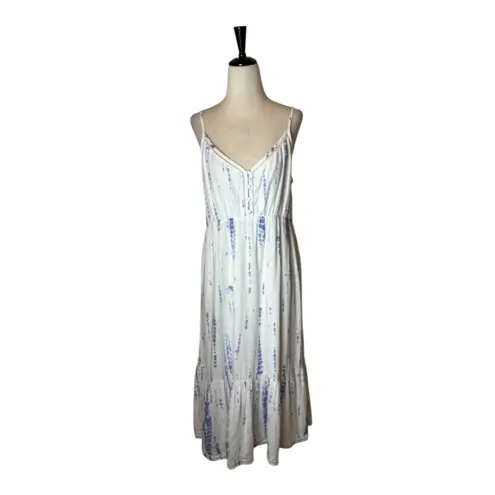 Rails Dress Women Medium Blue White Cloud Tie Dye Linen Blend Delilah Midi