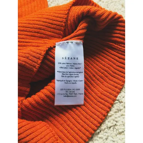 Sézane Sezane Yohan Jumper Sleeveless Turtleneck Sweater XS Tangerine Orange Luxury