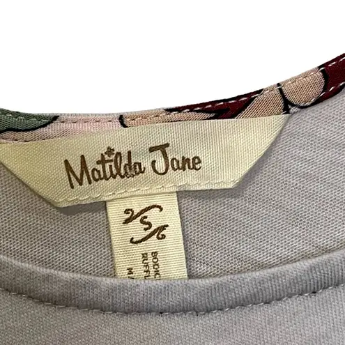 Matilda Jane Matilda Jane Tank Top Size Small Gray Heather With Lace Bottom Cotton Womens