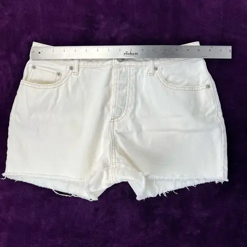 House of Harlow 1960 Cream White High Rise Cutoff Jean Shorts 28