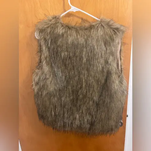 Faux Fur Vest Brown