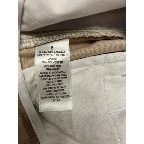 NWT ANA High Rise Tapered Leg Dress Pants Tan Size 6 Long