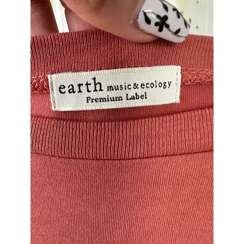 Earth Music & Ecology 100% Cotton Drop Shoulder Short Balloon Sleeve One Size Orange Size undefined