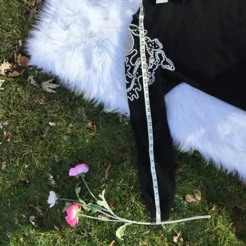 NWT Work in Progress Black Medium White Pearl Sweater Vintage Audrey Hepburn