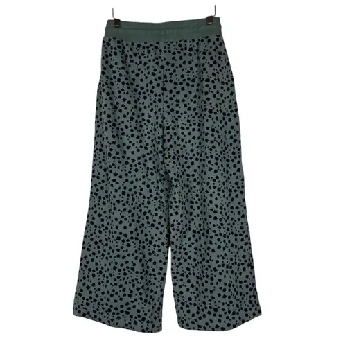 Boden Thelma Jersey Joggers Womens 6 Green Cropped Wide Leg Relaxed Earthy Indie