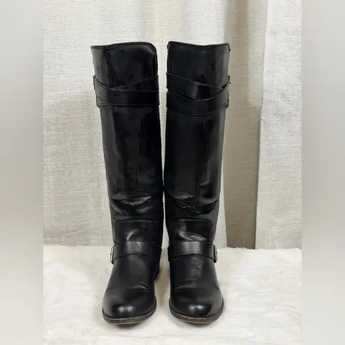 Madden Girl  “Calinda” Quilted Knee-High Riding Boots – Black, Size 7.5