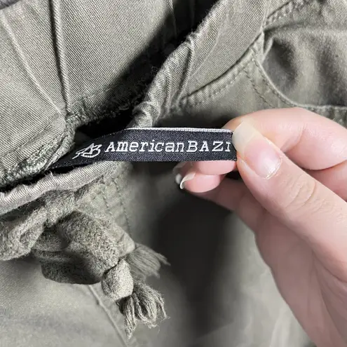 American Bazi Olive Green Distressed Jogger Pants - Size M