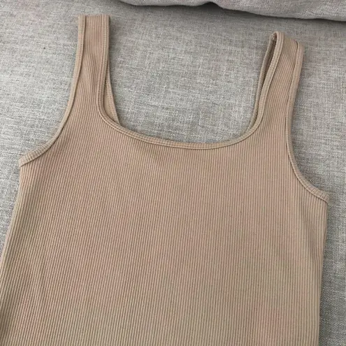 Abercrombie & Fitch  Ribbed Crop Top Cropped Tank Beige Stretchy Small - Image 2