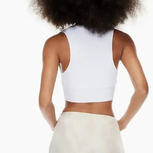 Babaton Sculpt Sculpt Knit Deep V Tank Top Cropped White Small