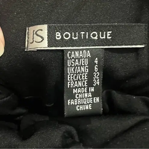 JS Boutique Women Evening Gown Long Black Maxi Dress Size US 4 Velvet Formal Y2K