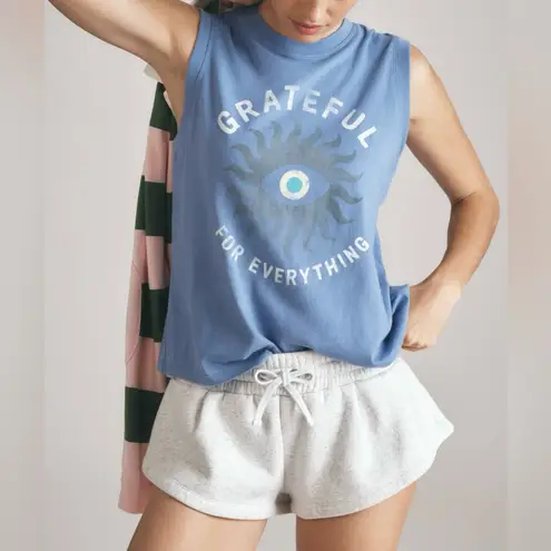 Spiritual Gangster NWT  Grateful Eye Bowery Tank - mauve - blue grey - XS