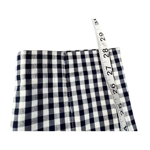 J. McLaughlin Georgina Ankle Pant Women 4 Blue White Gingham Check Stretch Preppy