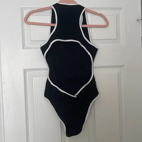 Princess Polly black white open black bodysuit
