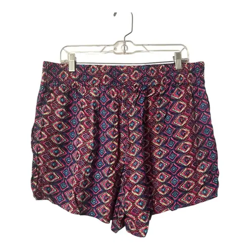 Swimsuits For All Mulitcolor Tie Front Beach Shorts, Size 14/16