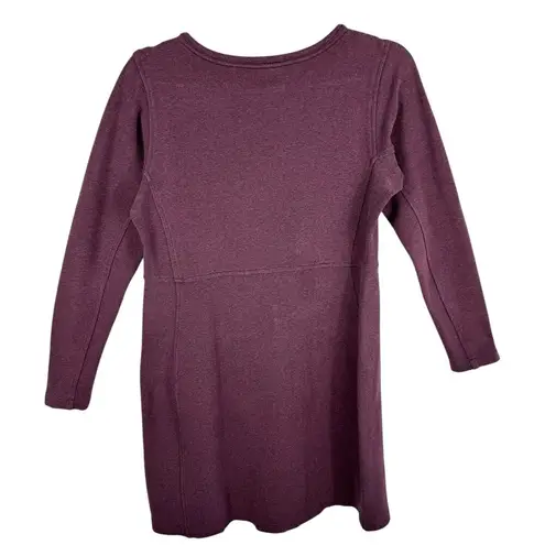 Duluth Trading Co Burgundy Long Sleeve Knee Length Ponte Knit Dress Size S Purple