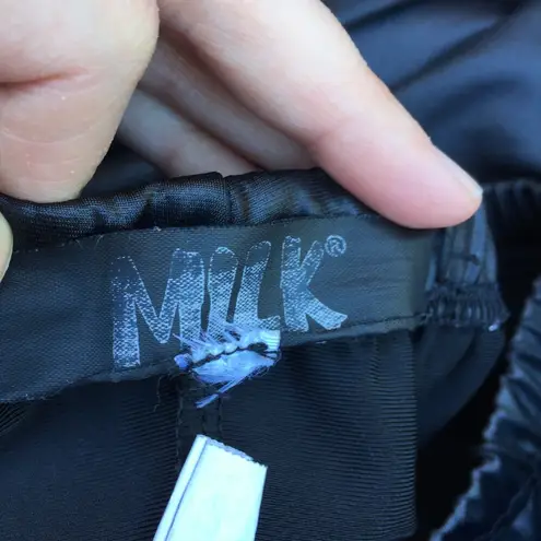 MILK Black Studded Crop Leggings Faux Leather XS