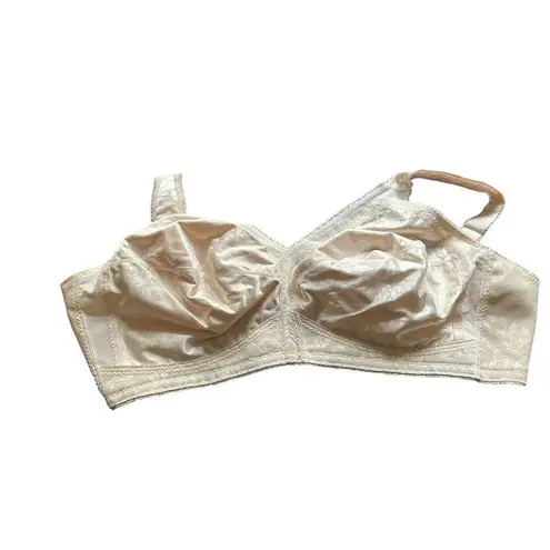 Playtex Women's 18 Hour Wirefree T-Shirt Bra 46D Beige Floral Lace nwot