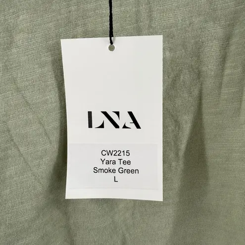 LNA CLOTHING Tee Size Large NWT Yara Smoke Green Crop Cropped Casual Comfy Top