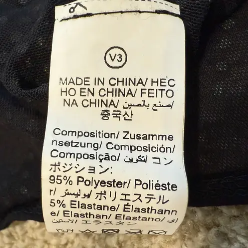 new small sheer mesh all over rhinestone mock neck bodysuit TLS2 2257 Black