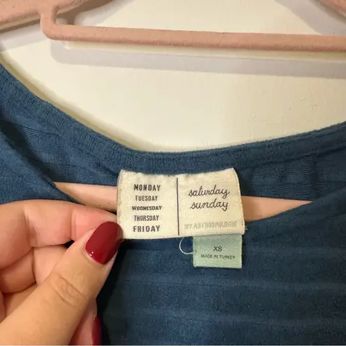 anthropologie saturday sunday shawna hacci sweater size extra small Blue