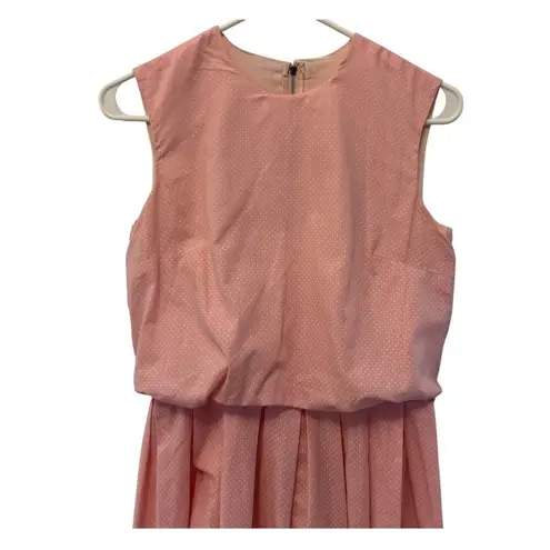 Vintage OOAK pink & white polka dot bubble hem dress medium