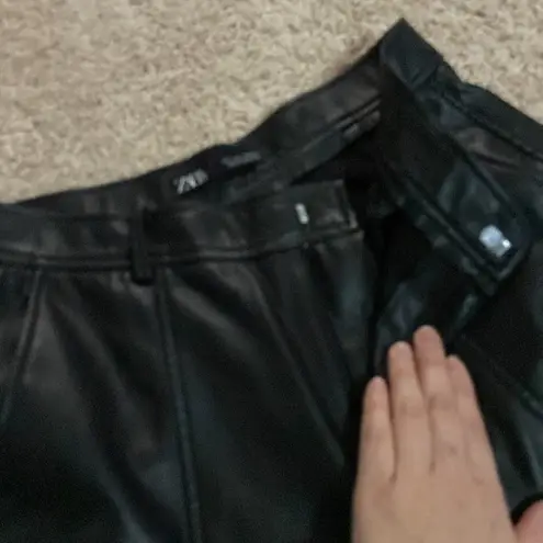 ZARA faux leather jogger fit pants. S