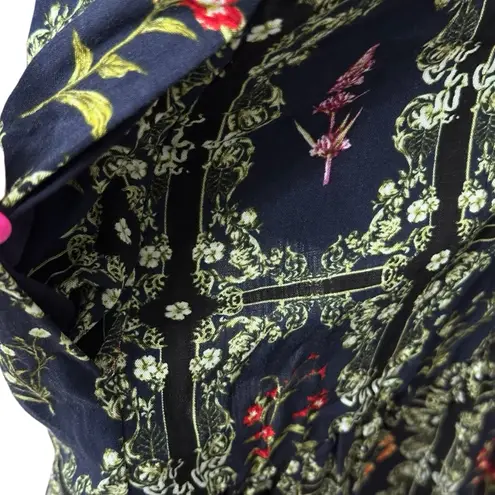 Women's Size XL Dainty Floral Tile Print Flutter Sleeve Mini Dress Agua Bendita Blue