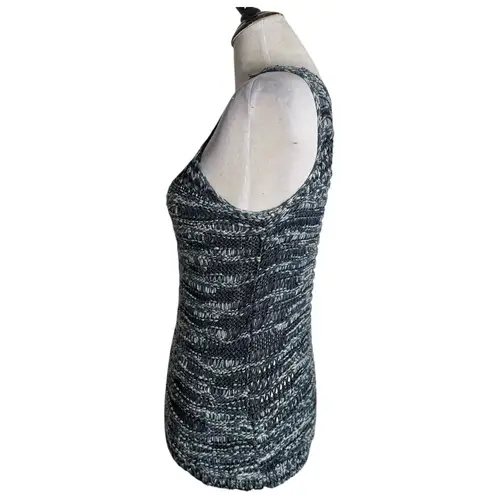Ramy Brook Crochet Knit Sleeveless Top Women Size XS Blue Layering Coastal BOHO