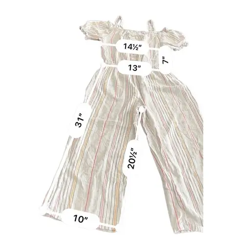 Rafaella Stripe Linen Jumpsuit size M