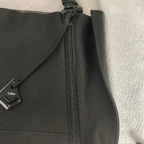 Botkier $298 LEATHER SOHO EXPOSED ZIP TRIM TOTE SHOULDER BAG BLACK/GUNMETAL