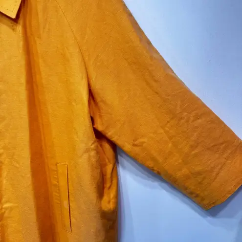 Coldwater Creek Orange Linen Blend Swing Jacket 3/4 Sleeves Lightweight Layer XL