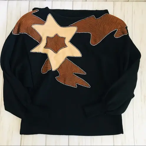 Two Vintage Sonia Dresses 1980's Handmade Knit Red & Black Dress & Black Size L