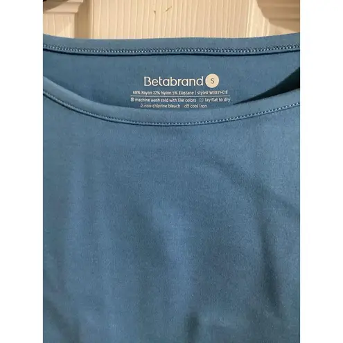 Betabrand NWOT Shirt Womens S Blue Short Sleeve Boxy Hi Lo Stretch Top Work