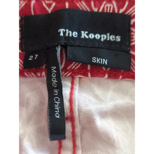 The Kooples Skin Women's Floral Cotton Stretch Skinny Jeans Pink White Size 27