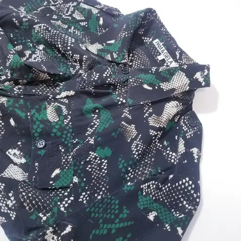 Pam & Gela Animal Print Collared Shirt Dress