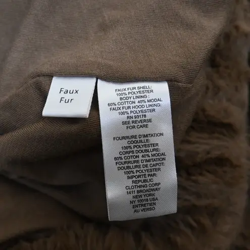 Truth by Republic Women's XS Faux Fur Hoodie Oversized Brown