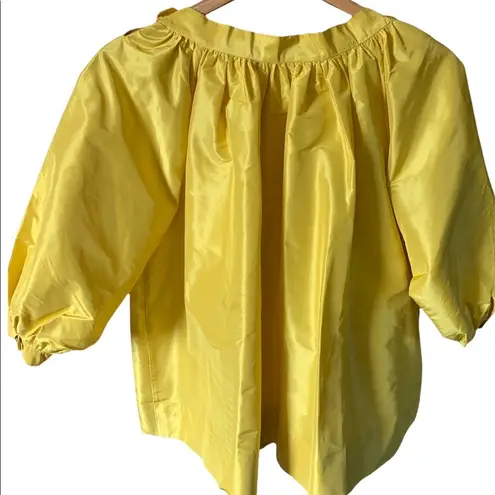 Harvey Faircloth Gold Silk Peasant Blouse XS Yellow