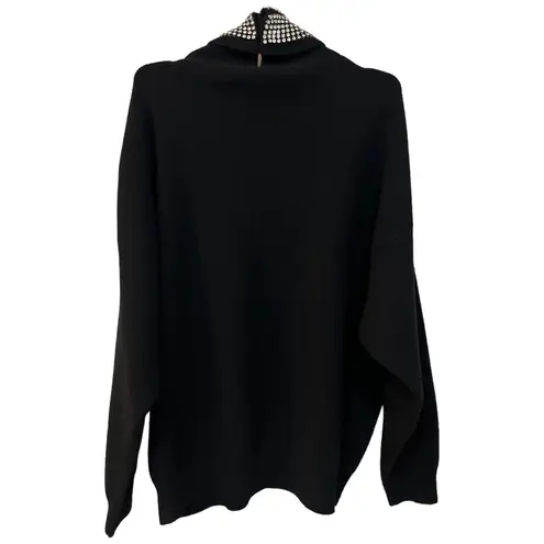 Alexander Wang Crystal Turtleneck Turtleneck Pullover Sweater Black
