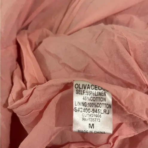 Olivaceous  pink paisley ruffle strapless romper