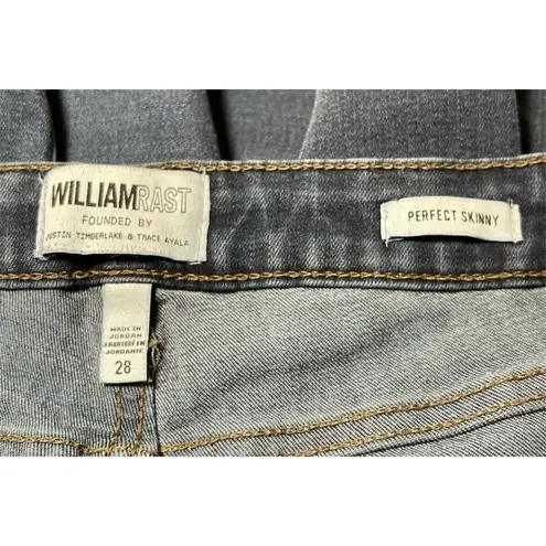 William Rast Juniors Size 28 Pockets Whiskered Perfect Skinny Denim Blue Jeans